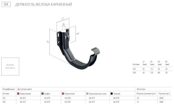 Тримач ринви карнизний BRYZA STAL